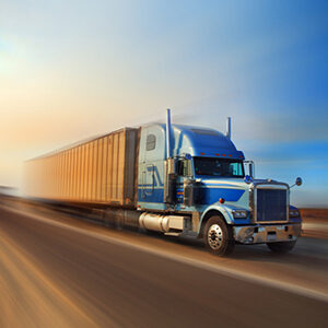 semi trailer driving on highway